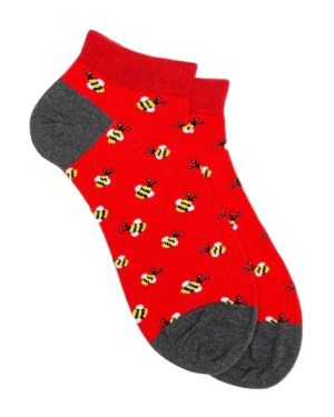 bee socks red