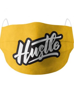 hustle yellow face mask