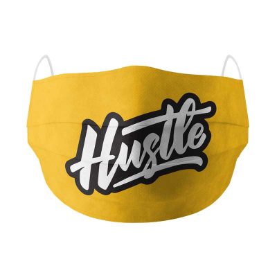 hustle yellow face mask